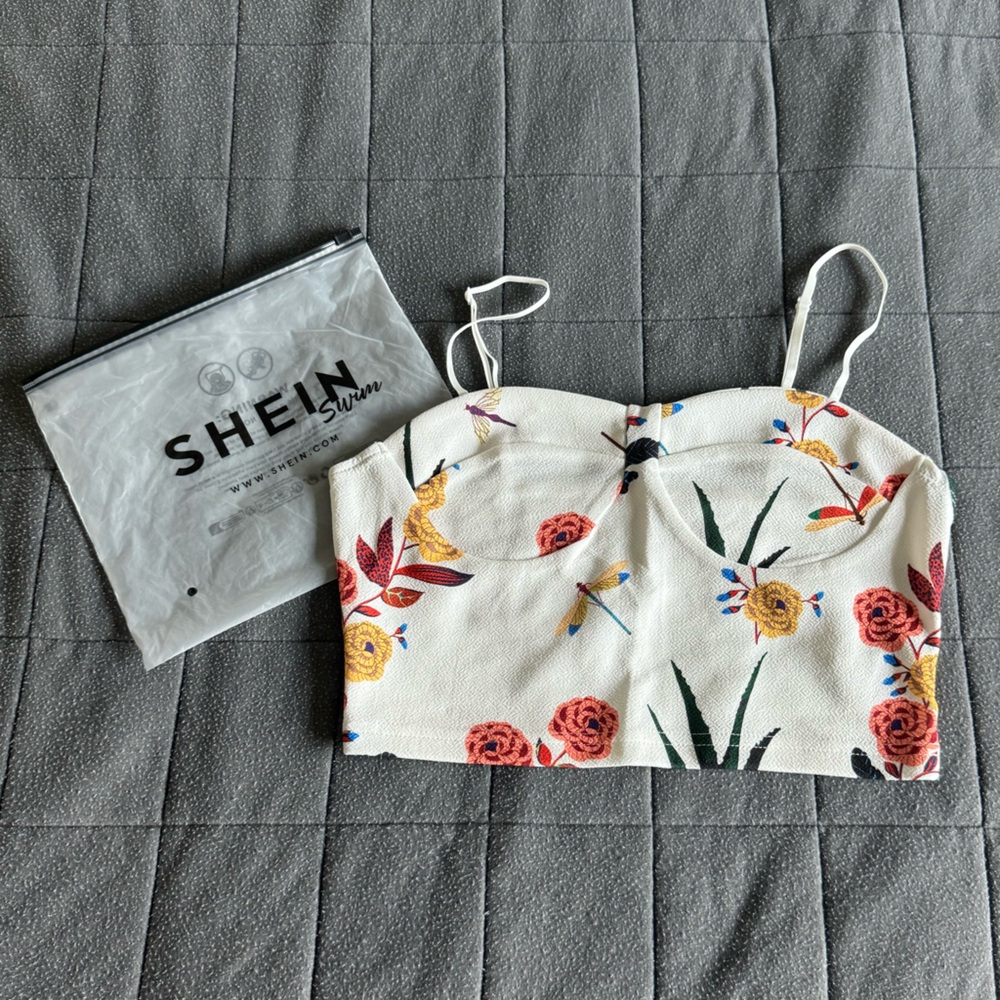 NWT SHEIN White Floral Women's Top!